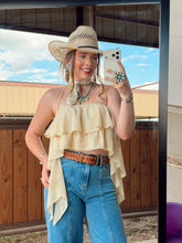 Load image into Gallery viewer, The Bryn Ruffle Halter Top
