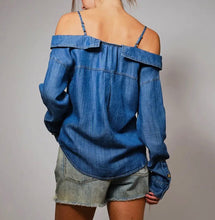 Load image into Gallery viewer, The Danni Off Shoulder Denim Top
