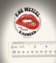 Load image into Gallery viewer, Band Sticker – “She Misses Ragweed Like I Do” Waterproof Die Cut Vinyl Decal (Approx. 3”)
