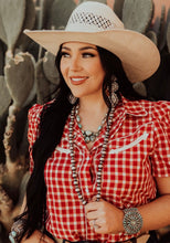 Load image into Gallery viewer, The Gingham Top in Red-BEST SELLER
