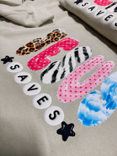 Load image into Gallery viewer, Jesus Saves Graphic Sweatshirt | Christian Crewneck | Leopard Zebra Pink Polka Dot Jesus Sweater
