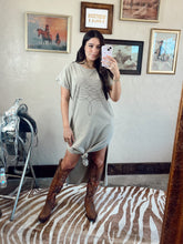 Load image into Gallery viewer, The Western Boot Stitch T-Shirt Dress in Bone
