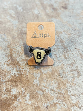 Load image into Gallery viewer, 8 Ball Longhorn Ring &amp; Stud Earring Set – Western Lucky 8 Matching Set
