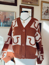 Load image into Gallery viewer, The Horseshoe Cardigan in Brown

