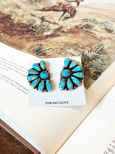 Load image into Gallery viewer, The Half Moon Turquoise Cluster Earrings
