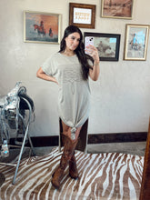Load image into Gallery viewer, The Western Boot Stitch T-Shirt Dress in Bone
