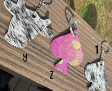 Load image into Gallery viewer, Genuine Hair-On-Hide Keychain – Single-Sided Cowhide Shapes
