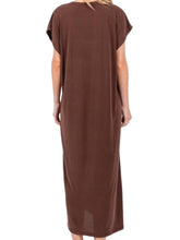 Load image into Gallery viewer, The Western Boot Stitch T-Shirt Dress in Brown
