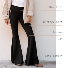 Load image into Gallery viewer, Solid Black Long Bell Bottom
