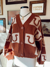 Load image into Gallery viewer, The Horseshoe Cardigan in Brown
