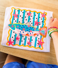 Load image into Gallery viewer, Colorful Coastal Fish Graphic Tee | Bright Beach Boutique Shirt | Summer Lake Day Graphic Tee | Fun Southern Fish T-Shirt
