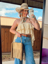 Load image into Gallery viewer, The Bryn Ruffle Halter Top
