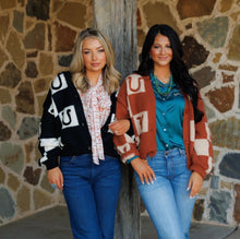 Load image into Gallery viewer, The Horseshoe Cardigan in Black LARGE

