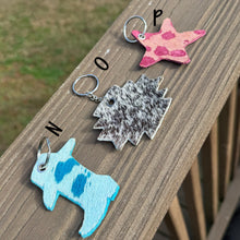 Load image into Gallery viewer, Genuine Hair-On-Hide Keychain – Single-Sided Cowhide Shapes
