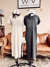 Load image into Gallery viewer, The Western Boot Stitch T-Shirt Dress in Bone
