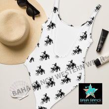 Load image into Gallery viewer, Yeehaw Rodeo Cowboy One Piece Swim Suit

