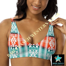 Load image into Gallery viewer, Yeehaw Aztec Print Bikini Top
