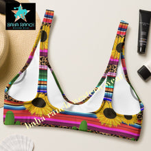 Load image into Gallery viewer, Yeehaw Sunflower Serape Cactus Bikini Top
