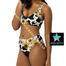 Load image into Gallery viewer, Yeehaw Cow Print Sunflower Bikini
