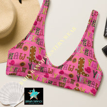 Load image into Gallery viewer, Yeehaw Pink Yeehaw Bikini Top
