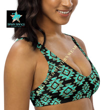 Load image into Gallery viewer, Yeehaw Turquoise Aztec Bikini Top

