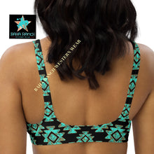 Load image into Gallery viewer, Yeehaw Turquoise Aztec Bikini Top
