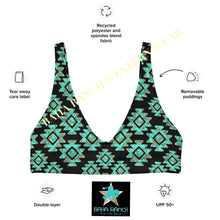 Load image into Gallery viewer, Yeehaw Turquoise Aztec Bikini Top
