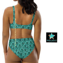 Load image into Gallery viewer, Yeehaw Turquoise Floral Leather Print Bikini
