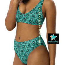 Load image into Gallery viewer, Yeehaw Turquoise Floral Leather Print Bikini
