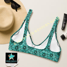 Load image into Gallery viewer, Yeehaw Turquoise Floral Leather Print Bikini Top
