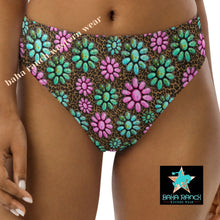 Load image into Gallery viewer, Yeehaw Pink Turquoise Cowgirl Bikini Bottom
