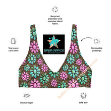 Load image into Gallery viewer, Yeehaw Pink Turquoise Cowgirl Bikini Top
