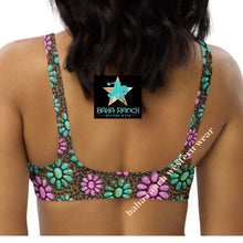 Load image into Gallery viewer, Yeehaw Pink Turquoise Cowgirl Bikini Top
