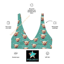 Load image into Gallery viewer, Yeehaw Highland Cow Bikini Top
