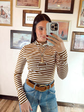 Load image into Gallery viewer, The Turner Top in Brown &amp; White
