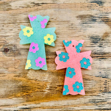 Load image into Gallery viewer, Cross with Flowers Car Freshie
