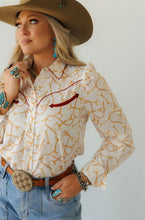 Load image into Gallery viewer, The Equestrian Bit Pearl Snap Top
