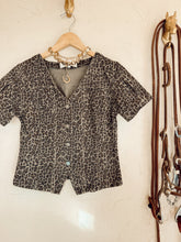 Load image into Gallery viewer, The Logan Leopard Denim Top

