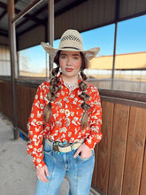 Load image into Gallery viewer, The Red Cactus Pearl Snap Top
