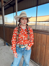 Load image into Gallery viewer, The Red Cactus Pearl Snap Top
