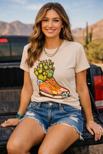 Load image into Gallery viewer, Cactus Cowgirl Sneakers Graphic Long Sleeve on Gildan Softstyle Natural Shirt – Graphic Tee, Long Sleeve &amp; Crewneck.
