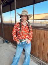 Load image into Gallery viewer, The Red Cactus Pearl Snap Top
