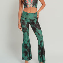 Load image into Gallery viewer, Eagle Feather Green Crop Bell Bottom
