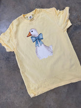 Load image into Gallery viewer, Cute Goose Graphic Tee | Coquette Duck Shirt | Bow Goose Shirt | Southern Preppy Tee | Comfort Colors Easter Shirt
