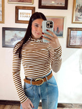 Load image into Gallery viewer, The Turner Top in Brown &amp; White
