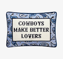 Load image into Gallery viewer, The Cowboys Make Better Lovers Embroidered Pillow
