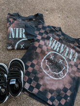 Load image into Gallery viewer, Upcycled By Katie Nirvana Smiley Face Tee – Hand-Bleached One-of-a-Kind (4T) Shirt – Graphic Teen
