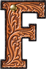 Load image into Gallery viewer, Monogrammed Initial Western Leather Look Saddle Longhorn Cowboy Cowgirl Kitchen Dish Towels Made in America
