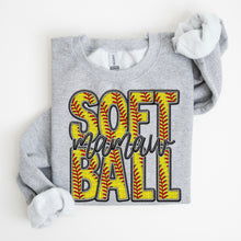 Load image into Gallery viewer, Softball Family Member Sweatshirt FAUX embroidery - Multiple Styles
