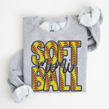 Load image into Gallery viewer, Softball Family Member Sweatshirt FAUX embroidery - Multiple Styles
